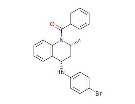 Molecular Structure of 13347-71-2 ((+/-)-(1-benzoyl-2<i>c</i>-methyl-1,2,3,4-tetrahydro-[4<i>r</i>]quinolyl)-(4-bromo-phenyl)-amine)