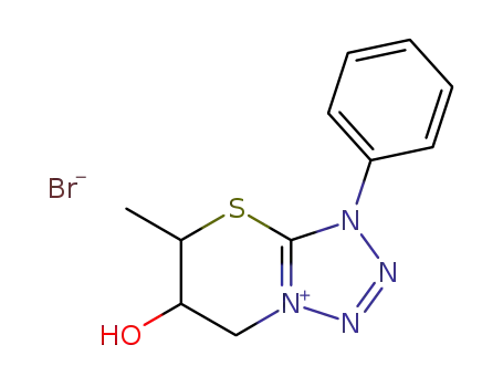 Molecular Structure of 49847-35-0 (6-hydroxy-5-methyl-3-phenyl-6,7-dihydro-5<i>H</i>-tetrazolo[5,1-<i>b</i>][1,3]thiazinium; bromide)