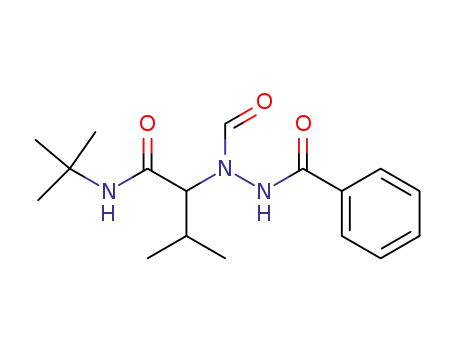 Molecular Structure of 95022-55-2 (α-(α'-Formyl-β'-benzoyl-hydrazino)-isovaleriansaeure-tert.-butylamid)