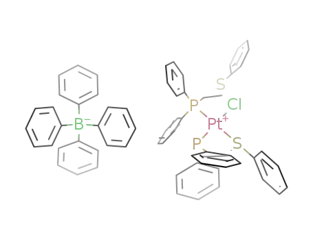 PtCl((C<sub>6</sub>H<sub>5</sub>)2PCH<sub>2</sub>CH<sub>2</sub>SC<sub>6</sub>H<sub>5</sub>)2<sup>(1+)</sup>*B(C<sub>6</sub>H<sub>5</sub>)4<sup>(1-)</sup>=PtCl((C<sub>6</sub>H<sub>5</sub>)2PCH<sub>2</sub>CH<sub>2</sub>SC<sub>6</sub>H<sub>5</sub>)2B(C<sub>6</sub>H<sub>5</sub>)4