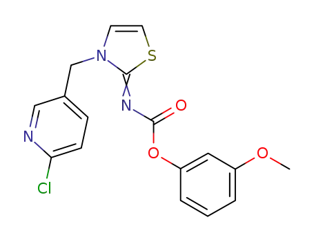 Molecular Structure of 1252658-53-9 (3-(6-chloropyridin-3-ylmethyl)-2-(3-methoxyphenoxycarbonylimino)-1,3-thiazoline)
