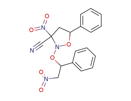 Molecular Structure of 52772-83-5 (3-Isoxazolidinecarbonitrile, 3-nitro-2-(2-nitro-1-phenylethoxy)-5-phenyl-)