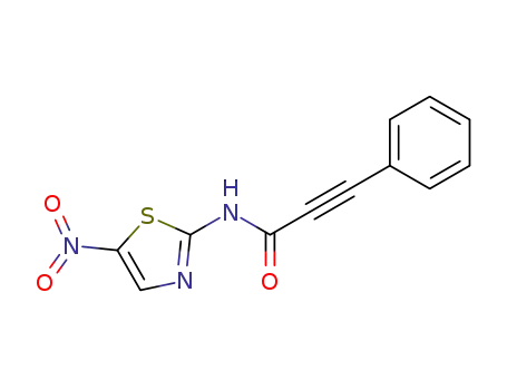 Molecular Structure of 37469-46-8 (phenylpropynoic acid 5-nitro-thiazol-2-ylamide)