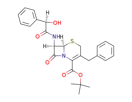 (6<i>R</i>)-3-benzyl-7<i>t</i>-((<i>R</i>)-2-hydroxy-2-phenyl-acetylamino)-8-oxo-(6<i>r</i><i>H</i>)-5-thia-1-aza-bicyclo[4.2.0]oct-2-ene-2-carboxylic acid <i>tert</i>-butyl ester