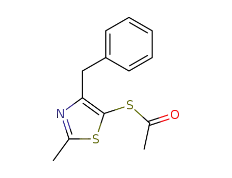 Molecular Structure of 24053-31-4 (5-acetylsulfanyl-4-benzyl-2-methyl-thiazole)