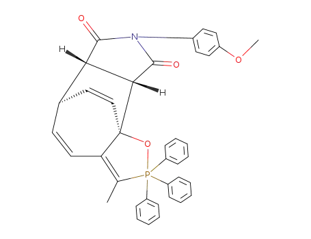 8-(4-methoxy-phenyl)-3-methyl-2,2,2-triphenyl-(6a<i>t</i>,9a<i>t</i>)-2,6,6a,9a-tetrahydro-2λ<sup>5</sup>-6<i>r</i>,9b<i>c</i>-etheno-[1,2]oxaphospholo[5',4':3,4]cyclohepta[1,2-<i>c</i>]pyrrole-7,9-dione