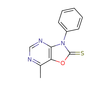 Molecular Structure of 61766-76-5 (Oxazolo[4,5-d]pyrimidine-2(3H)-thione, 7-methyl-3-phenyl-)
