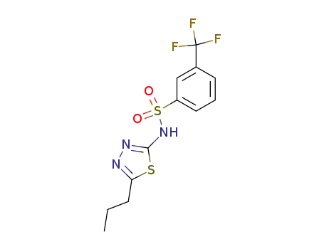 Molecular Structure of 67475-29-0 (Benzenesulfonamide,
N-(5-propyl-1,3,4-thiadiazol-2-yl)-3-(trifluoromethyl)-)
