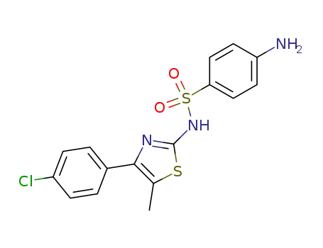 Molecular Structure of 130831-35-5 (4-amino-<i>N</i>-[4-(4-chloro-phenyl)-5-methyl-thiazol-2-yl]-benzenesulfonamide)