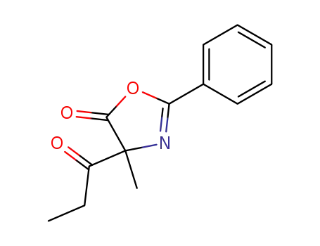 Molecular Structure of 21944-41-2 (4-methyl-2-phenyl-4-propionyl-4<i>H</i>-oxazol-5-one)