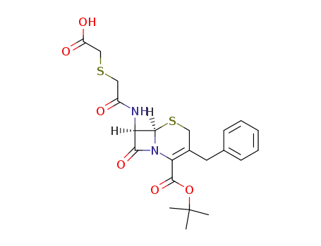 (6<i>R</i>)-3-benzyl-7<i>t</i>-(2-carboxymethylsulfanyl-acetylamino)-8-oxo-(6<i>r</i><i>H</i>)-5-thia-1-aza-bicyclo[4.2.0]oct-2-ene-2-carboxylic acid <i>tert</i>-butyl ester