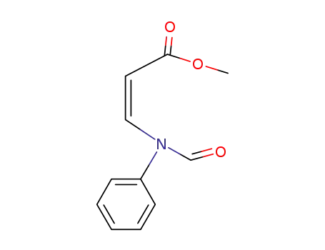 Molecular Structure of 55106-89-3 (Methyl β-(N-phenyl-N-formylamino)-acrylat)