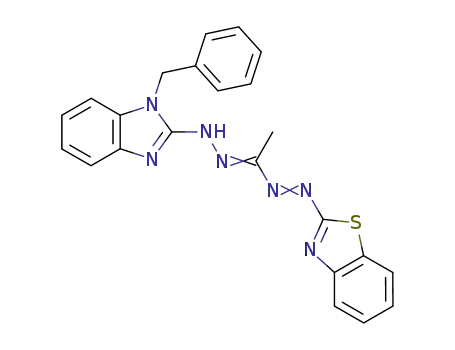1-benzothiazol-2-yl-5-(1-benzyl-1<i>H</i>-benzoimidazol-2-yl)-3-methyl-formazan