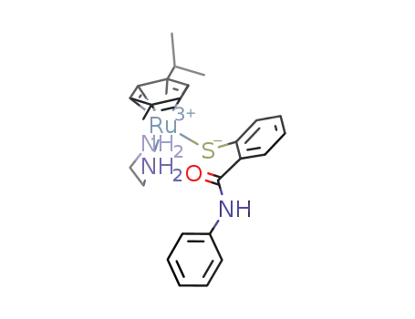 [(η6-p-cymene)Ru(ethylenediamine)(2-mercaptobenzanilide(-1H))](2+)