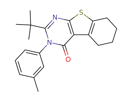 Molecular Structure of 60974-87-0 (2-<i>tert</i>-butyl-3-<i>m</i>-tolyl-5,6,7,8-tetrahydro-3<i>H</i>-benzo[4,5]thieno[2,3-<i>d</i>]pyrimidin-4-one)