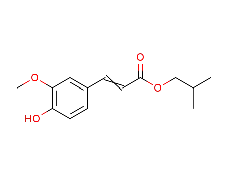 Molecular Structure of 59831-95-7 (2-Propenoic acid, 3-(4-hydroxy-3-methoxyphenyl)-, 2-methylpropyl ester)