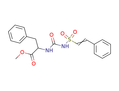 Molecular Structure of 61298-64-4 (Phenylalanine, N-[[[(2-phenylethenyl)sulfonyl]amino]carbonyl]-, methyl
ester)
