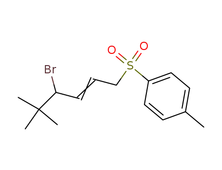 Molecular Structure of 64472-63-5 (Benzene, 1-[(4-bromo-5,5-dimethyl-2-hexenyl)sulfonyl]-4-methyl-, (E)-)