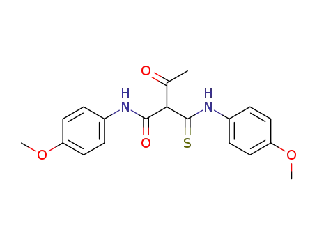 Molecular Structure of 13663-93-9 (2-Acetyl-monothiomalonsaeure-bis-<4-methoxy-anilid>)