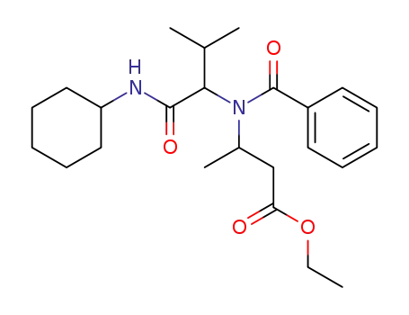 3-[Benzoyl-(1-cyclohexylcarbamoyl-2-methyl-propyl)-amino]-butyric acid ethyl ester