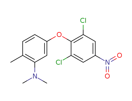 Molecular Structure of 60963-02-2 ([5-(2,6-Dichloro-4-nitro-phenoxy)-2-methyl-phenyl]-dimethyl-amine)