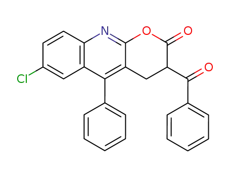 Molecular Structure of 61751-51-7 (2H-Pyrano[2,3-b]quinolin-2-one,
3-benzoyl-7-chloro-3,4-dihydro-5-phenyl-)