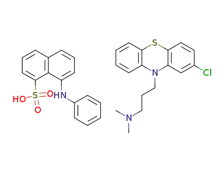 Molecular Structure of 71643-78-2 ([3-(2-chloro-phenothiazin-10-yl)-propyl]-dimethyl-amine; mono-(8-anilino-naphthalene-1-sulfonate))