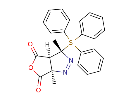 Molecular Structure of 33302-35-1 (3,5<i>c</i>-dimethyl-5<i>t</i>-triphenylsilanyl-4,5-dihydro-3<i>H</i>-pyrazole-3<i>r</i>,4<i>c</i>-dicarboxylic acid anhydride)