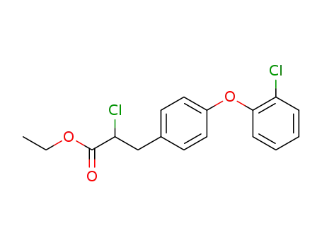 Molecular Structure of 57181-41-6 (Benzenepropanoic acid, a-chloro-4-(2-chlorophenoxy)-, ethyl ester)