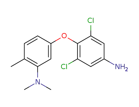 Molecular Structure of 60963-29-3 (3,5-Dichloro-4-(3-dimethylamino-4-methyl-phenoxy)-phenylamine)