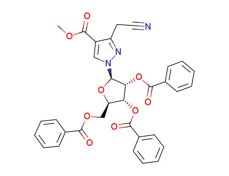 methyl 3-cyanomethyl-1-(2,3,5-tri-O-benzoyl-β-D-ribofuranosyl)pyrazole-4-carboxylate