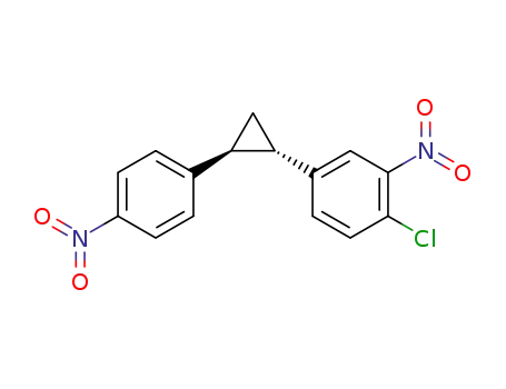 Molecular Structure of 64501-64-0 (Benzene, 1-chloro-2-nitro-4-[2-(4-nitrophenyl)cyclopropyl]-, trans-)