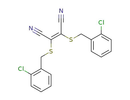 Molecular Structure of 30789-32-3 ((Z)-2,3-Bis-(2-chloro-benzylsulfanyl)-but-2-enedinitrile)