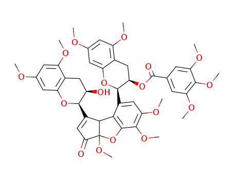 3,4,5-Trimethoxy-benzoic acid (2R,3R)-2-[1-((2R,3R)-3-hydroxy-5,7-dimethoxy-chroman-2-yl)-3a,5,6-trimethoxy-3-oxo-3a,8b-dihydro-3H-benzo[b]cyclopenta[d]furan-8-yl]-5,7-dimethoxy-chroman-3-yl ester
