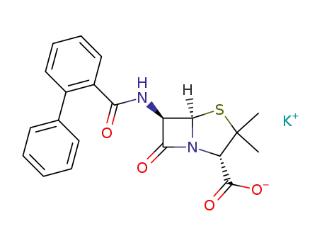 Molecular Structure of 114536-33-3 (6β-(biphenyl-2-carbonylamino)-penicillanic acid; potassium salt)