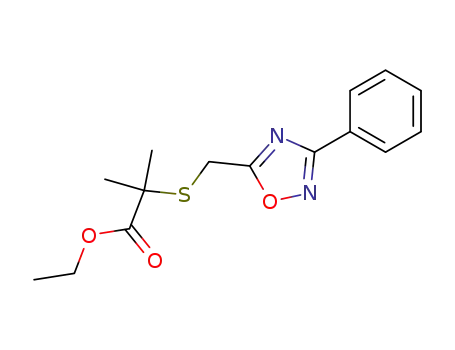 2-methyl-2-(3-phenyl-[1,2,4]oxadiazol-5-ylmethylsulfanyl)-propionic acid ethyl ester