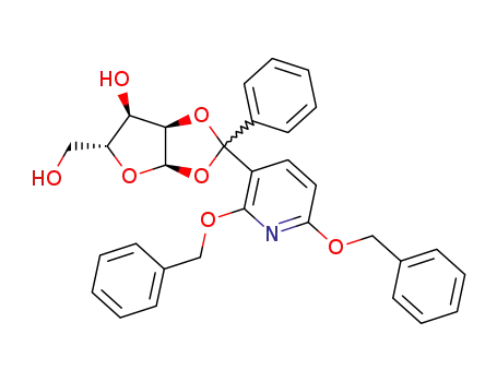 Molecular Structure of 13441-88-8 (1,2-O-{[2,6-bis(benzyloxy)pyridin-3-yl](phenyl)methylidene}pentofuranose)
