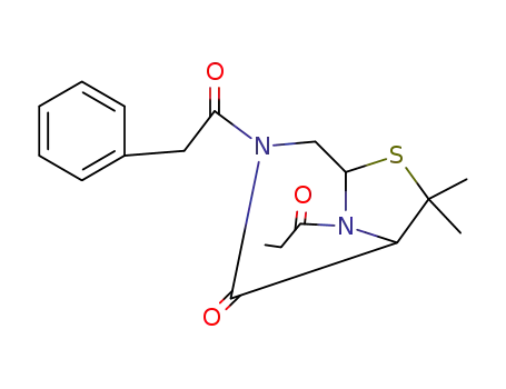 Molecular Structure of 34773-11-0 (7,7-dimethyl-3-phenylacetyl-8-propionyl-6-thia-3,8-diaza-bicyclo[3.2.1]octan-2-one)