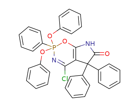 4-chloro-2,2-diphenoxy-2,5,5-triphenyl-5,7-dihydro-2<i>H</i>-2λ<sup>5</sup>-pyrrolo[3,2-<i>e</i>][1,3,2]oxazaphosphinin-6-one