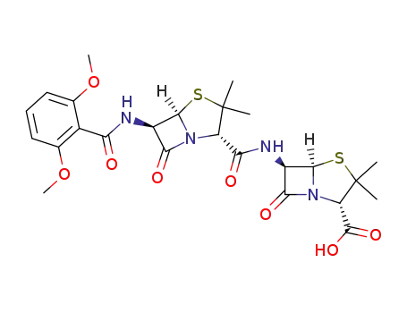 Molecular Structure of 18749-85-4 (6β-[6β-(2,6-dimethoxy-benzoylamino)-penicillanoylamino]-penicillanic acid)