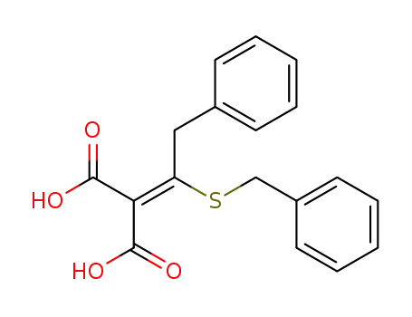 Molecular Structure of 20597-30-2 (2-Benzylmercapto-3-phenyl-1-propen-1,1-dicarbonsaeure)