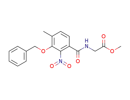 Molecular Structure of 74879-86-0 (<i>N</i>-(3-benzyloxy-4-methyl-2-nitro-benzoyl)-glycine methyl ester)
