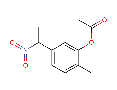 Molecular Structure of 62559-43-7 (Phenol, 2-methyl-5-(1-nitroethyl)-, acetate (ester))