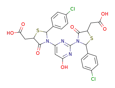 2,4-Bis(2'-(4-chlorophenyl)-5'-carboxymethyl-4'-thiazolidinon-3'-yl)-6-hydroxypyrimidine