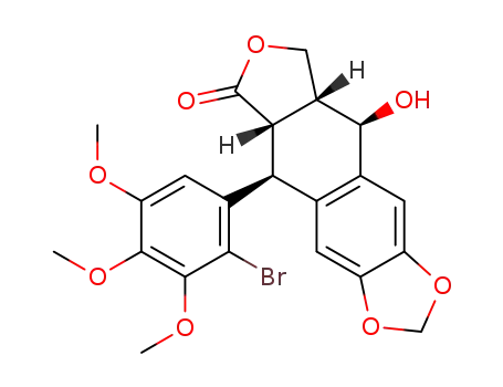 (5a<i>S</i>)-5<i>c</i>-(2-bromo-3,4,5-trimethoxy-phenyl)-9<i>c</i>-hydroxy-(5a<i>r</i>,8a<i>c</i>)-5,8,8a,9-tetrahydro-5a<i>H</i>-furo[3',4';6,7]naphtho[2,3-<i>d</i>][1,3]dioxol-6-one