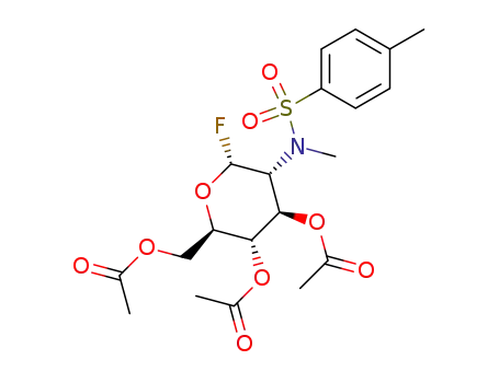 Molecular Structure of 2317-94-4 (tri-<i>O</i>-acetyl-2-[methyl-(toluene-4-sulfonyl)-amino]-2-deoxy-α-D-glucopyranosyl fluoride)