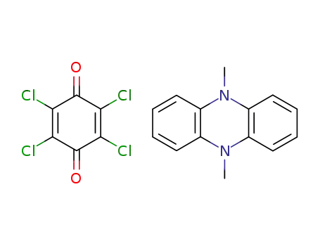Molecular Structure of 125106-11-8 (5,10-Dimethyl-5,10-dihydro-phenazine; compound with 2,3,5,6-tetrachloro-[1,4]benzoquinone)