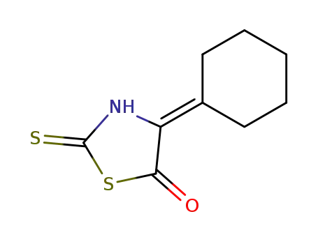 Molecular Structure of 158298-66-9 (4-cyclohexylidene-2-thioxo-thiazolidin-5-one)