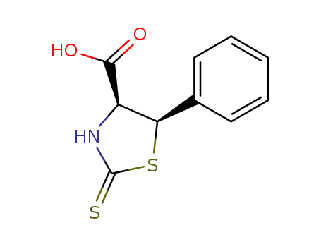 (+/-)-5<i>c</i>-phenyl-2-thioxo-thiazolidine-4<i>r</i>-carboxylic acid
