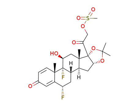 Molecular Structure of 3793-01-9 (6α,9α-difluoro-11β-hydroxy-16α,17α-isopropylidenedioxy-21-methanesulfonyloxy-pregna-1,4-diene-3,20-dione)